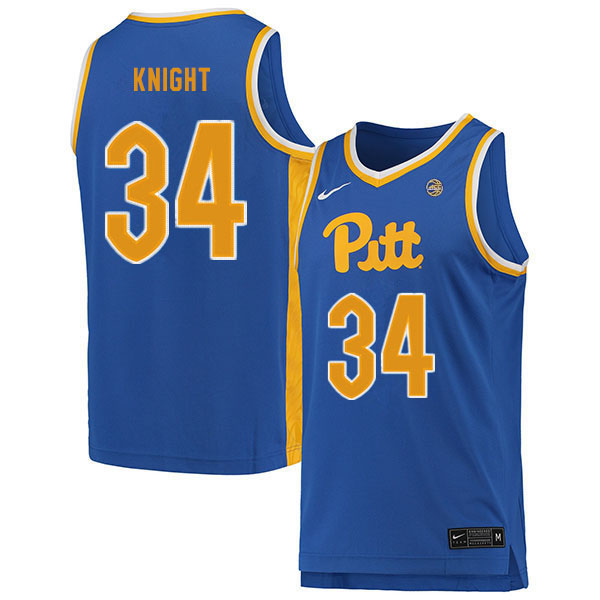 Men #34 Billy Knight Pitt Panthers College Basketball Jerseys Sale-Blue